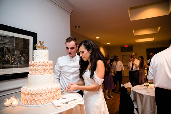 Wedding Cake Cutting at Radnor Hunt Reception