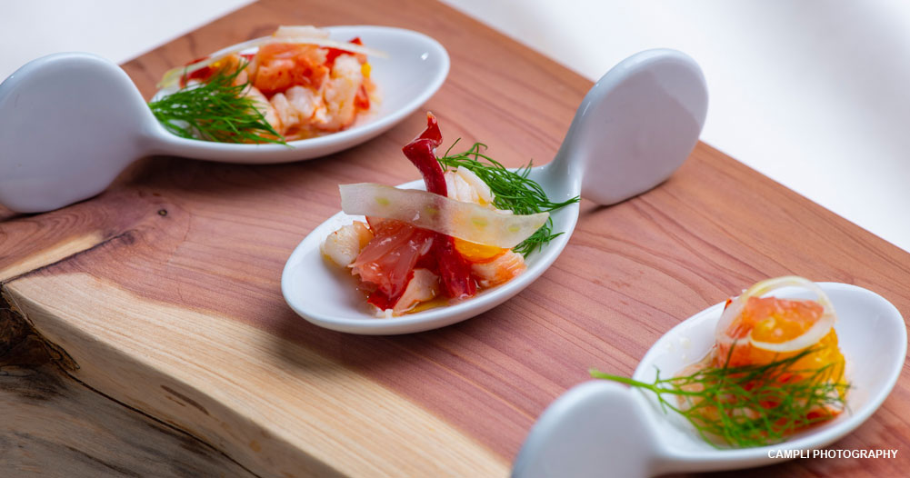 Appetizers served on spoons