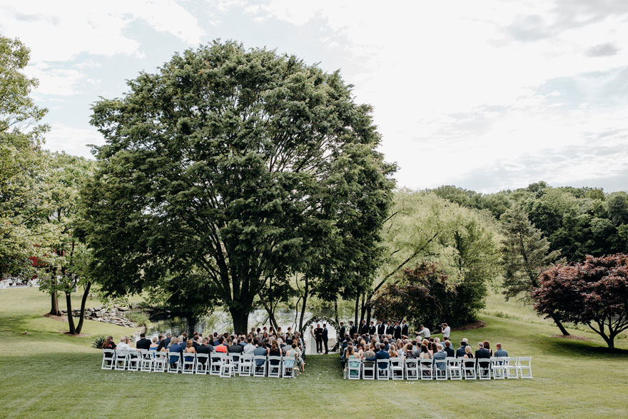 Outdoor Wedding Ceremony at The Farm of Eagles Ridge